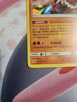 Tyrantrum 69/131 Holo Rare S&M Forbidden Light Pokemon TCG NM - Image 5