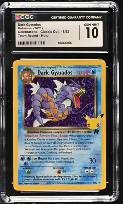 DARK GYARADOS Celebrations Team Rocket Holo #8 CGC 10 Pokemon - Image 1
