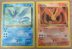 Articuno 17/62 Zapdos 27/62- Fossil Unlimited MP/HP- Pokemon TCG - Image 1