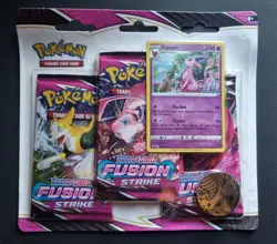 Pokemon TCG Sword & Shield Fusion Strike 3-Pack Blister Espeon Promo Sealed - Image 1