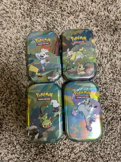 Pokemon TCG: Galar Pals Mini Tin (Contains 2 Booster Packs) x4. Sealed H24 - Image 1