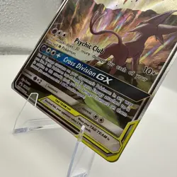 Pokemon TCG Espeon & Deoxys GX Tag Team SM240 Black Star Promo Full Art Holo LP - Image 4
