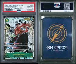2024 ONE PIECE OP06 RORONOA ZORO MANGA ALTERNATE ART #118 PSA 10 - Image 3