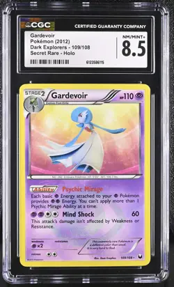 CGC 8.5 Gardevoir 2012 Dark Explorers 109/108 Secret Rare Holo Pokemon Card - Image 1
