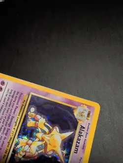 Pokemon TCG Alakazam Base Set Holo Card 1/102 Unlimited Rare Damaged - Image 4