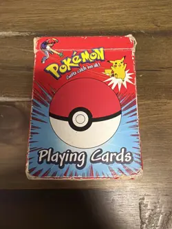 1999 Pokemon Playing Cards Deck by Bicycle Nintendo Missing 2 of Clubs - Image 1