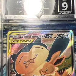 Eevee & Snorlax GX Black Star Promo SM169, GET GRADED 9 Pokemon Card - Image 3