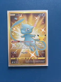 Pokemon TCG Mew 025/025 25th Celebrations Card Shiny Gold Mew MINT - Image 1