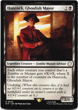 Hancock, Ghoulish Mayor [Universes Beyond: Fallout] MTG Magic PIP 0045 💀 - Image 1