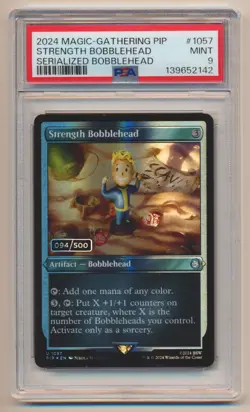 PSA 9 MTG Magic the Gathering SERIALIZED Fallout Strength Bobblehead #094 MINT! - Image 1