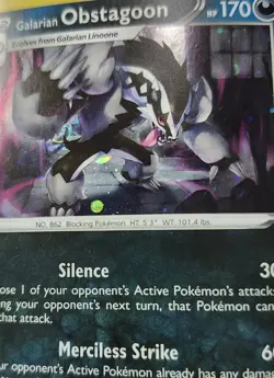 HD Fart Swirl 🌀 Galarian Obstagoon 161/264 Cosmo Holo Rare Pokemon TCG - Image 1
