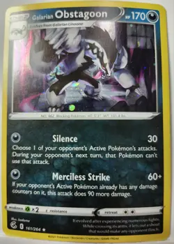 HD Fart Swirl 🌀 Galarian Obstagoon 161/264 Cosmo Holo Rare Pokemon TCG - Image 2