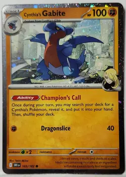 Fart Swirl 🌀 Cynthia's Gabite 103/182 Cosmos Holo Rare Pokemon TCG 🌀 - Image 2