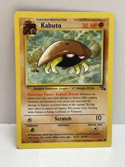 Pokemon Tcg WOTC VTG Kabuto 50/62 Fossil Regular MP - Image 1
