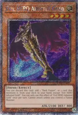 Yugioh! Evil HERO Adusted Gold - RA04-EN029 - Platinum Secret Rare - 1st Edition - Image 1