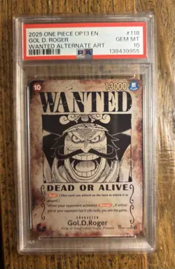 Gol.D.Roger OP09-118 Carrying on His Will Foil Secret Rare Alt Art PSA 10 - Image 1