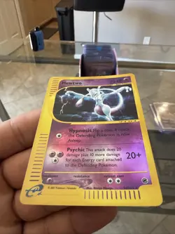 Pokemon Mewtwo TCG Reverse Holo Rare Card 56/165 Expedition Base Set 2002 - Image 5