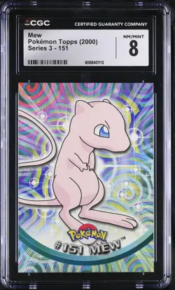 CGC 8 Mew Topps 2000 Series 3 151 Pokemon Card - Image 1