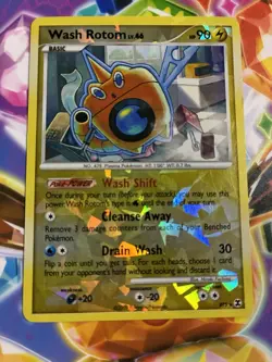 Wash Rotom RT5 Rising Rivals Cracked Ice Reverse Holo Rare Pokemon Card 2009 NM - Image 1