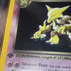 2000 Pokemon Dark Alakazam Holo 1st Edition Team Rocket 1/82 PSA 7 NM with Swirl - Image 3