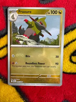 Fraxure 069/086 Masterball Reverse Holo Pokemon Black Bolt 2025 Near Mint - Image 1
