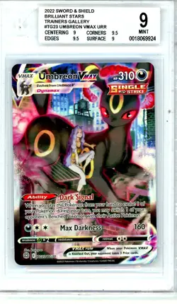 2022 Pokemon SWSH Brilliant Stars Trainers Gallery Umbreon VMAX URR #TG23 BGS 9 - Image 1