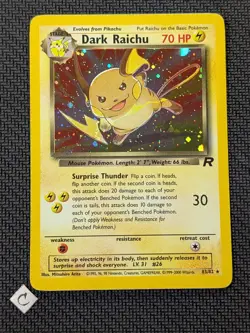Dark Raichu 83/82 - Team Rocket Unlimited Secret Rare Holo Pokemon TCG LP- - Image 1