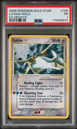 2005 POKEMON EX DEOXYS GOLD STAR #105 LATIAS-HOLO PSA 1 - Image 1