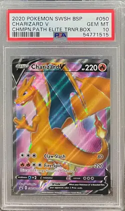 PSA 10 GEM MINT Pokemon Charizard V Champions Path Elite Trainer Box SWSH050 - Image 1