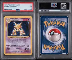 1999 POKEMON BASE SET UNLIMITED #1 ALAKAZAM-HOLO PSA 1 Poor - Image 1