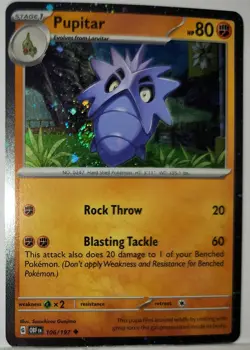 🌀 Fart Swirl 🌀 Pupitar 106/197 Cosmos Holo Promo Rare Pokemon TCG 🌀 - Image 1