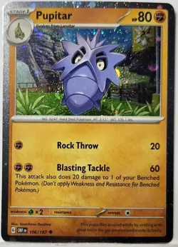 🌀 Fart Swirl 🌀 Pupitar 106/197 Cosmos Holo Promo Rare Pokemon TCG 🌀 - Image 4
