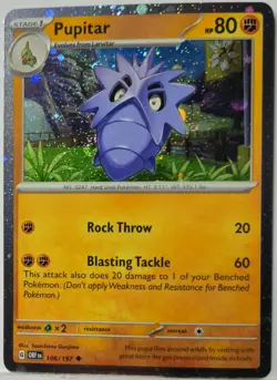 🌀 Fart Swirl 🌀 Pupitar 106/197 Cosmos Holo Promo Rare Pokemon TCG 🌀 - Image 5