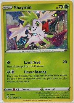 Fart Swirl 🌀🌀🌀 Shaymin 015/185 Cosmo Holo Bleed Error Rare Pokemon TCG 💫 - Image 1