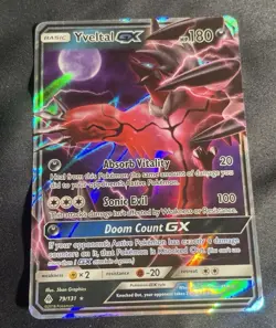 Pokemon TCG Yveltal GX 79/131 Sun & Moon Forbidden Light Holo Full Art Ultra NM - Image 1