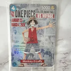 ONE PIECE MONKEY.D.LUFFY US COLLEGE BASKETBALL PROMO CARD (ST. JOHNS/UCONN) - Image 3