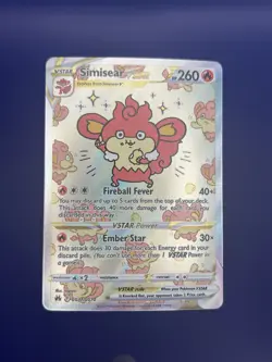 Simisear VSTAR GG37 Crown Zenith Galarian Gallery Pokemon TCG - NM - Image 1