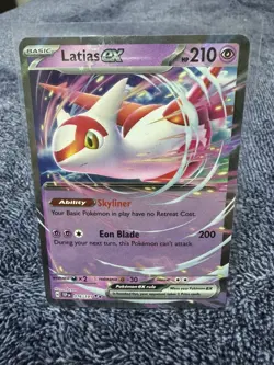 LATIAS EX 2024 POKEMON SURGING SPARKS DOUBLE RARE 076/191 Q5542 - Image 1