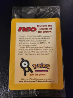Sealed 2001 Entei Reverse Holo Pokemon Neo Discovery Black Star Movie Promo VTG - Image 1