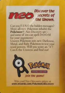 Sealed 2001 Entei Reverse Holo Pokemon Neo Discovery Black Star Movie Promo VTG - Image 3