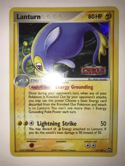 Pokemon TCG Lanturn - 15/108 - Reverse Holo Rare Stamped - EX Power Keepers - NM - Image 1