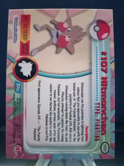 Pokemon 2000 Topps TV Hitmonchan #107 Blue Label - Image 2