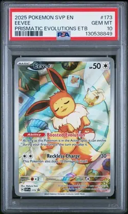 Pokemon Eevee Prismatic Evolutions ETB Promo SVP EN 173 PSA 10 Gem Mint - Image 1