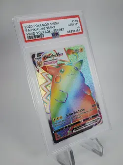 2020 POKEMON SWORD & SHIELD VIVID VOLTAGE SECRET FULL ART/PIKACHU VMAX PSA 10 - Image 2