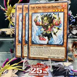 3x Yugioh Playset Fire King Avatar Barong SR14-EN005 Common 1st Ed Near Mint - Image 1
