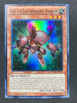 Yugioh - Beta the Electromagnet Warrior - Super Rare - 1st - SDMY-EN002 - MP/LP - Image 1