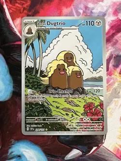 Pokemon TCG Alolan Dugtrio Card 208/191 Surging Sparks Illustration Rare - Image 1