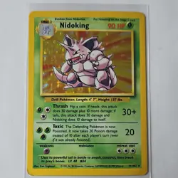 Pokemon TCG Nidoking Base Set Holo Rare 11/102 90 HP Wizards 1999 English Card - Image 1