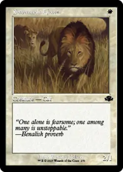 x4 Savannah Lions - Foil - Retro Frame C MTG Dominaria Remastered M/NM, English - Image 1