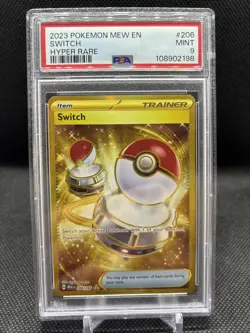 2023 POKEMON MEW EN-151 HYPER RARE #206 SWITCH PSA 9 - Image 1